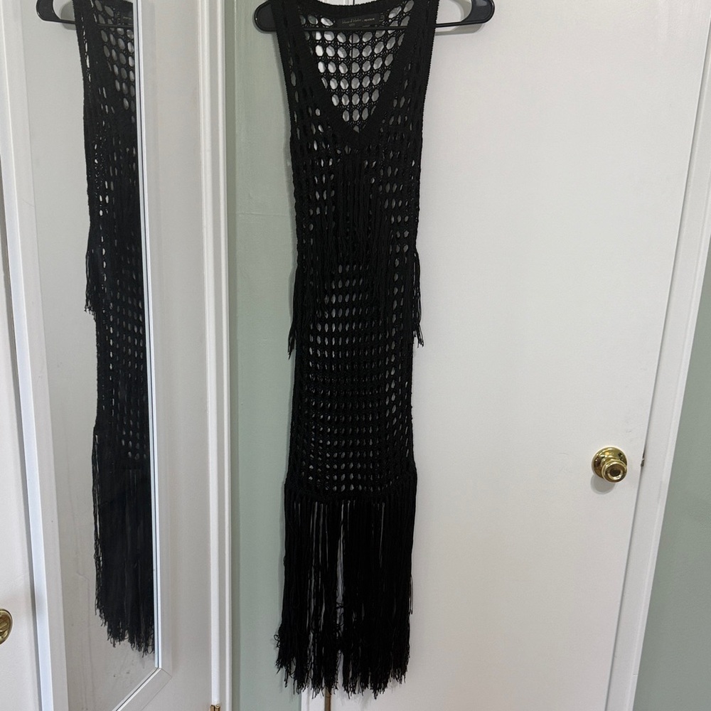House of Harlow Crochet Fringe Swim Cover Up